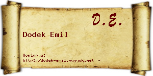 Dodek Emil névjegykártya