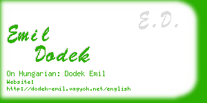 emil dodek business card